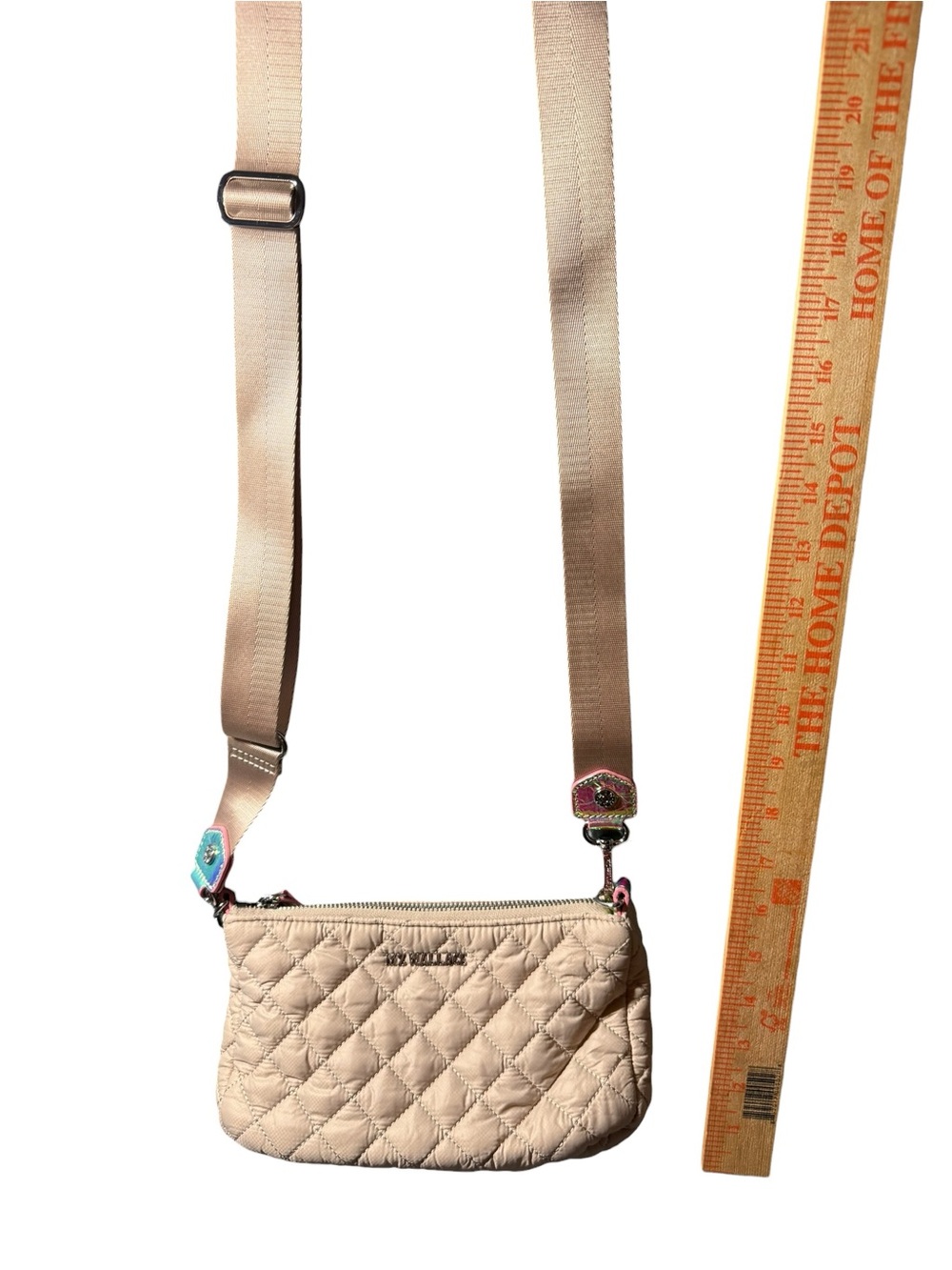 MZ Wallace Crosby Convertible Crossbody Mushroom Pink Opal Leather